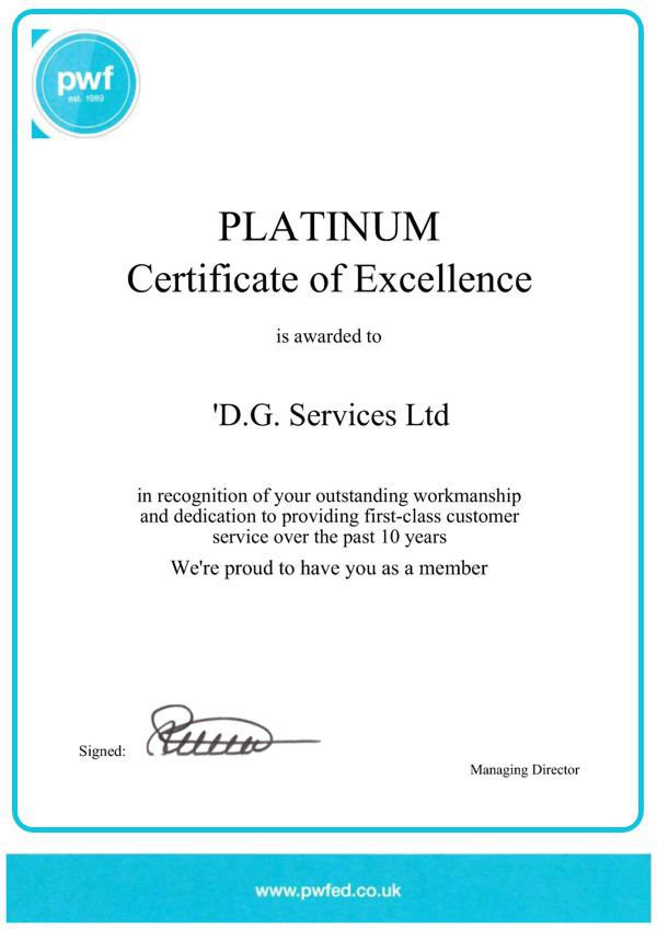 PWF Platinum Certificate